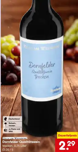 Netto Marken-Discount Villa am weinberg dornfelder qualitätswein trocken Angebot