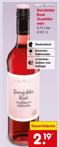 Netto Marken-Discount Dornfelder rosé qualitätswein Angebot