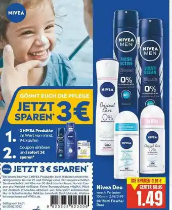 E-Center Nivea Deo Angebot