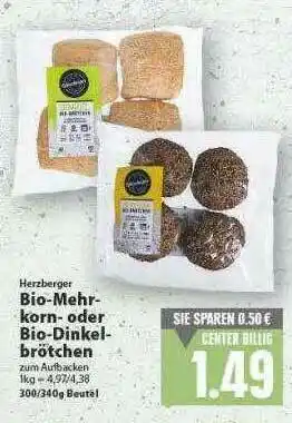 E-Center Herzberger Bio-mehrkorn- Oder -dinkelbrötchen Angebot