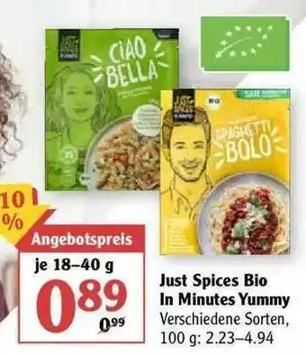 Globus Just Spices Bio In Minutes Yummy Angebot