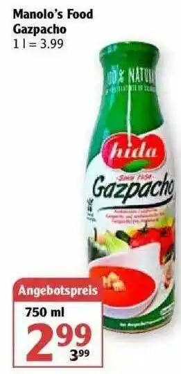 Globus Manolo's Food Gazpacho Hida Angebot