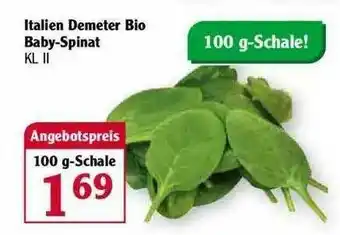 Globus Demeter Bio Baby-spinat Angebot