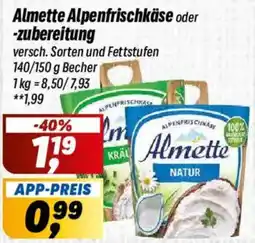 Simmel Almette Alpenfrischkäse oder zubereitung Angebot