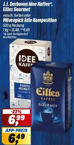 Simmel J.J.Darboven Idee Kaffee, Eilles Gourmet oder Mövenpick Edle Komposition Angebot