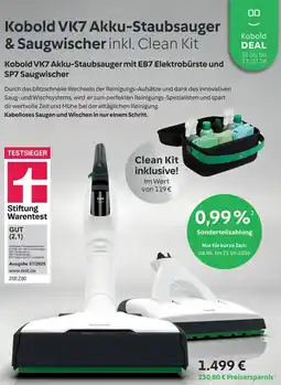 Vorwerk Kobold VK7 Akku-Staubsauger mit EB7 Elektrobürste und SP7 Saugwischer Angebot