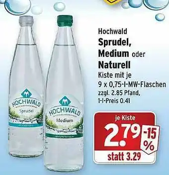 Wasgau Hochwald Sprudel, Medium Oder Naturell Angebot