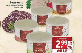 Wasgau Dosenwurst Angebot