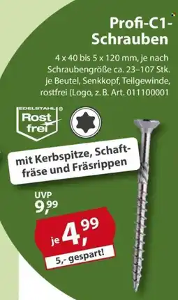Sonderpreis Baumarkt Profi-C1- Schrauben Angebot