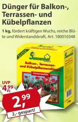 Sonderpreis Baumarkt Sonnenhof Dünger für Balkon-, Terrassen- und Kübelpflanzen Angebot