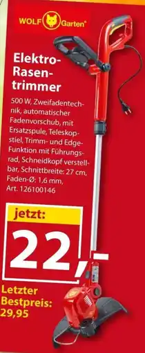 Sonderpreis Baumarkt WOLF Garten Elektro- Rasentrimmer Angebot