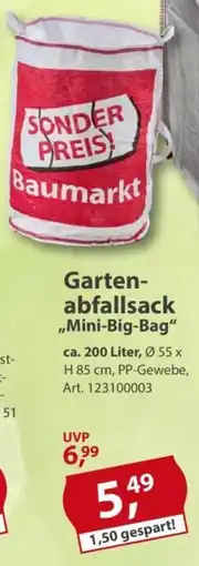 Sonderpreis Baumarkt Garten- abfallsack ,,Mini-Big-Bag" Angebot