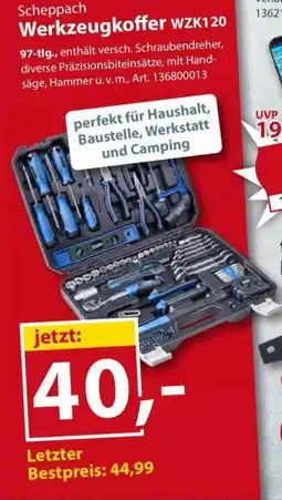 Sonderpreis Baumarkt Scheppach Werkzeugkoffer WZK120 Angebot