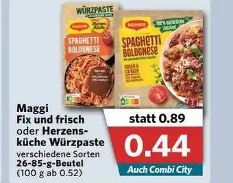 Combi Maggi Fix Und Frisch Oder Herzensküche Würzpaste Angebot