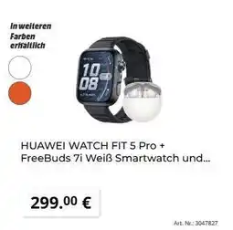 MediaMarkt HUAWEI WATCH FIT 5 Pro + FreeBuds 7i Weiß Smartwatch und Angebot