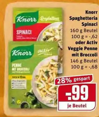 REWE Kaufpark Knorr Spaghetteria Spinaci Oder Activ Veggie Penne Mit Broccoli Angebot