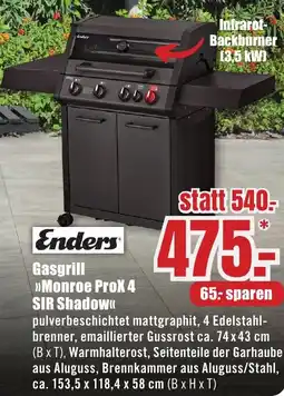 B1 Discount Baumarkt Enders Gasgrill Monroe ProX 4 SIR Shadow Angebot