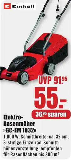 B1 Discount Baumarkt Einhell Elektro-Rasenmäher GC-EM 1032 Angebot