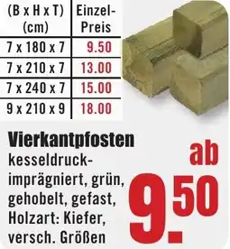 B1 Discount Baumarkt Vierkantpfosten Angebot