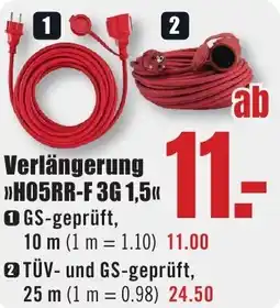 B1 Discount Baumarkt Verlängerung H05RR-F 3G 1,5 Angebot