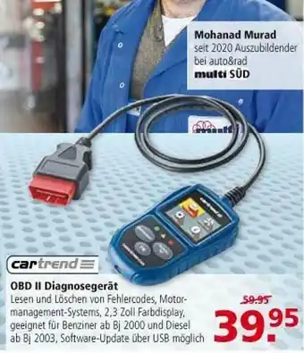 Multi Markt Cartrend Obd Ii Diagnosegerät Angebot