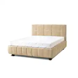 Netto Marken-Discount Letti Moderni Polsterbett Reta 180x200 in Plüsch Sand Angebot