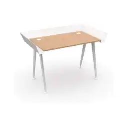 Netto Marken-Discount Letti Moderni Schreibtisch Tern 100x72 cm – Weiß mit Buche Dekor Angebot