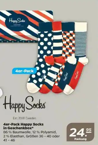 NETTO 4er-pack Happy Socks In Geschenkbox Angebot