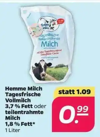 NETTO Hemme Milch Tagesfrische Vollmilch Oder Teilentrahmte Milch Angebot