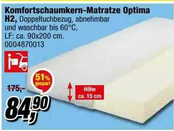 Opti Wohnwelt Komfortschaumkern-matratze Optima H2 Angebot