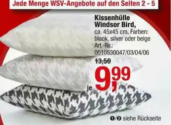 Opti Wohnwelt Kissenhühlle Windsor Bird Angebot