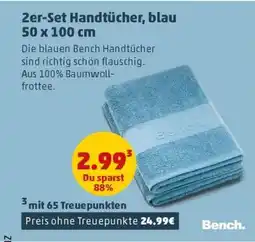 PENNY 2er-Set Handtücher, blau 50 x 100 cm Angebot