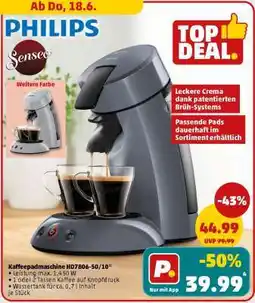 PENNY Kaffeepadmaschine HD7806/50,10° Angebot