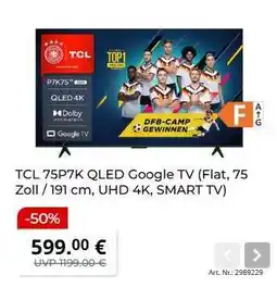 MediaMarkt TCL 75P7K QLED Google TV Angebot