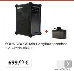 MediaMarkt SOUNDBOKS Mix Partylautsprecher + 2. Gratis-Akku Angebot
