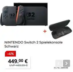 MediaMarkt NINTENDO Switch 2 Spielekonsole Schwarz Angebot