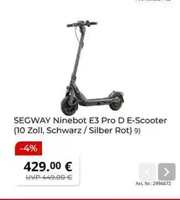 MediaMarkt SEGWAY Ninebot E3 Pro D E-Scooter Angebot