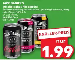Kaufland JACK DANIEL'S Alkoholisches Mixgetränk Angebot