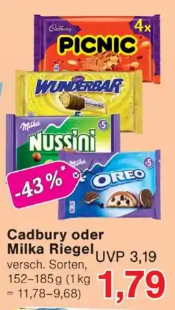 Wiglo Wunderland Cadbury oder Milka Riegel Angebot