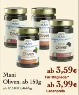 LPG Biomarkt Mani Oliven Angebot