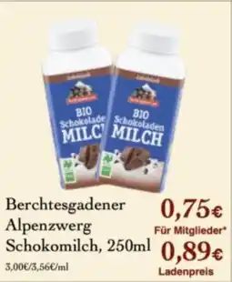 LPG Biomarkt Berchtesgadener Alpenzwerg Schokomilch Angebot