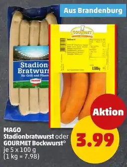 PENNY MAGO Stadionbratwurst oder GOURMET Bockwurst Angebot