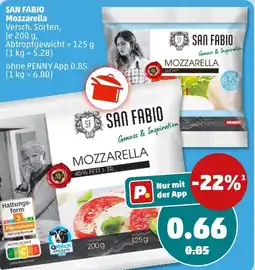 PENNY SAN FABIO Mozzarella Angebot