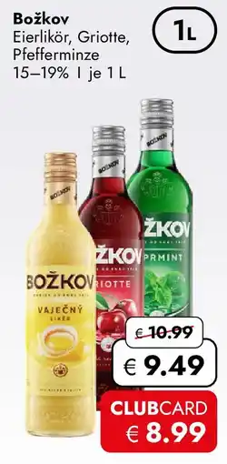 Travel Free Božkov Eierlikör, Griotte, Pfefferminze Angebot