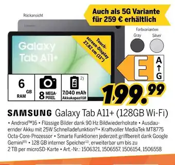 Samsung galaxy tab a11+ (128gb wi-fi)