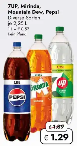 Travel Free 7UP, Mirinda, Mountain Dew, Pepsi Angebot