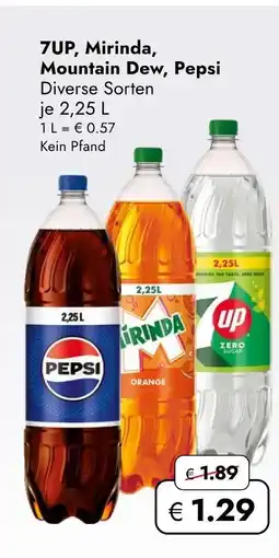 Travel Free 7up, mirinda, mountain dew, pepsi Angebot