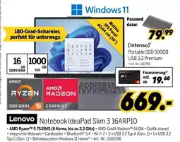 MEDIMAX Lenovo notebook ideapad slim 3 16arp10 Angebot