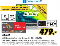 MEDIMAX Acer notebook aspire lite 15 (al15-41p-rovm) Angebot