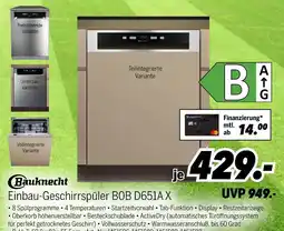 MEDIMAX Bauknecht einbau-geschirrspüler bob d651a x Angebot